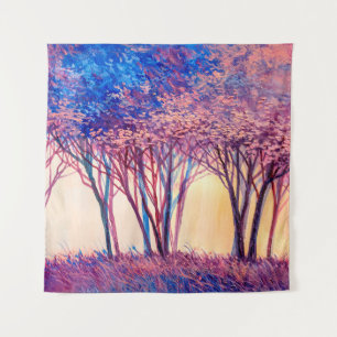 Tapete De Parede Oil painting colorful trees. Abstract image of for