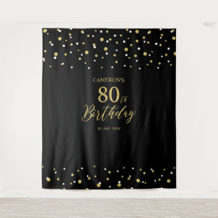 Tapete De Parede Oitenta   Festa de Aniversário de 80 anos Dourado 