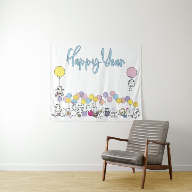 Tapete De Parede Olá Ano Novo 2024 Com Brincadeiras (In Situ (Horizontal))