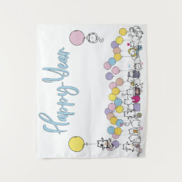 Tapete De Parede Olá Ano Novo 2024 Com Brincadeiras