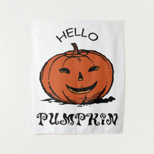 Tapete De Parede Olá, ilustração do jack-o-lanterno, Preto