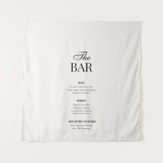 Tapete De Parede Old Money Black & White | Wedding Bar Fabric Sign