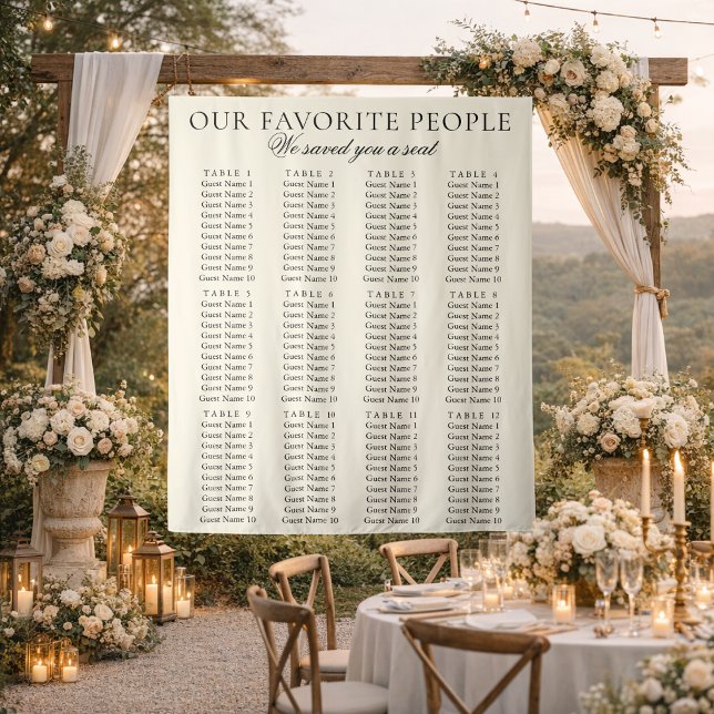 Tapete De Parede Old Money Chic Fabric Wedding Seating Chart Sign (Criador carregado)
