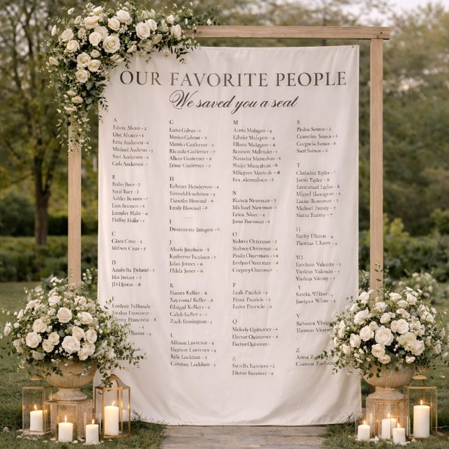 Tapete De Parede Old Money Classy Fabric Wedding Seating Chart Sign (Criador carregado)