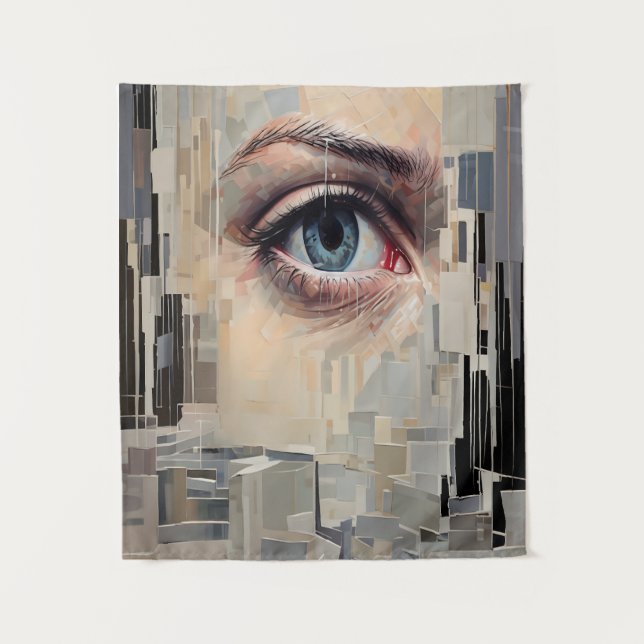Tapete De Parede Olho abstrato - Arte Geométrica Surreal (Frente)