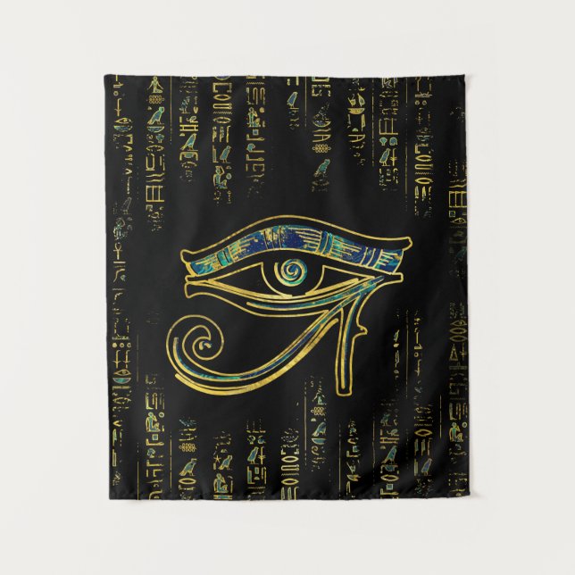 Tapete De Parede Olho egípcio de Horus em hieroglyphics e em (Frente)