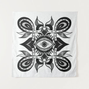 Tapete De Parede Olho Ornamental - Estilo de Tatuagem Botânica Weir
