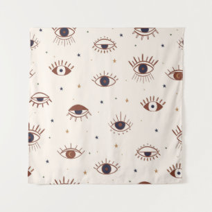 Tapete De Parede Olhos Desenhados À Mão Padrão Místico Sem Olhos. M