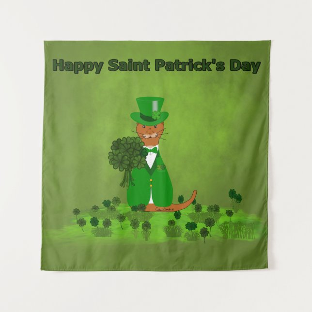 Tapete De Parede Oliver The Otter Picting Shamrocks - São Patrick (Frente)