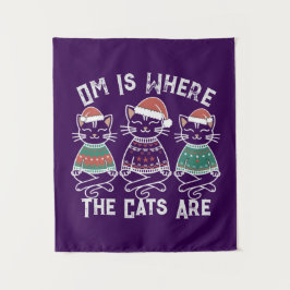 Tapete De Parede Om É Onde Os Gatos São Férias Festivas