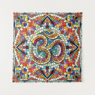 Tapete De Parede OM Símbolo Lotus Mandala Mosaico