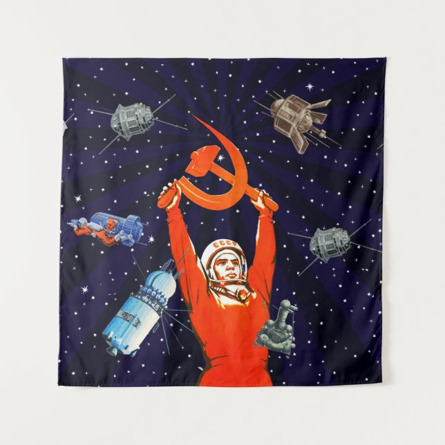 Tapete De Parede Onda soviética - Arte espacial soviética (Frente)