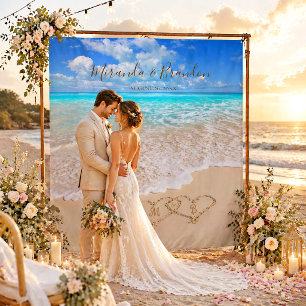 Tapete De Parede Ondas do Oceano Azul Fundo de Casamento Tropical d