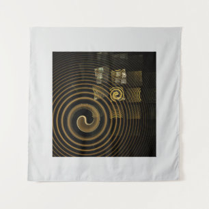 Tapete De Parede Ondas Douradas Hipnóticas Arte Abstrata Moderna
