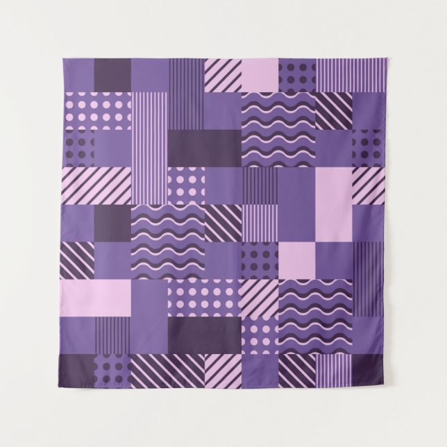 Tapete De Parede Ondas Pontos de Grelha: Moderno Sem Costura. (Frente)