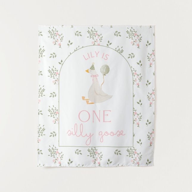Tapete De Parede One Silly Goose Birthday Personalized Banner 