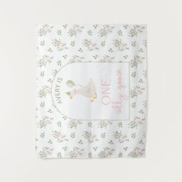 Tapete De Parede One Silly Goose Birthday Personalized Banner 1st 