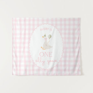 Tapete De Parede One Silly Goose Birthday Personalized Banner 1st