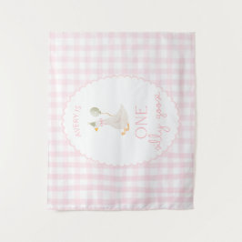 Tapete De Parede One Silly Goose Birthday Personalized Banner 1st