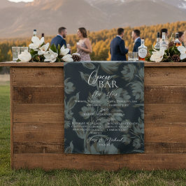 Tapete De Parede Open Bar and Signature Drink Brown Floral Wedding 