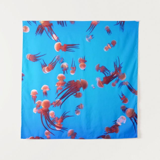 TAPETE DE PAREDE ORANGE JELLY FISH (Frente)