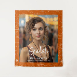 Tapete De Parede Orange Math Handwritten Script Photo Graduation 