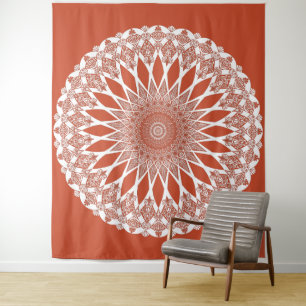 Tapete De Parede Orange Terracotta Tristyns Mandala