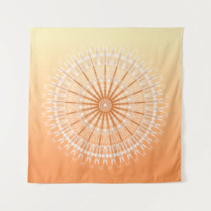 Tapete De Parede Orange Yellow Sun Mandala