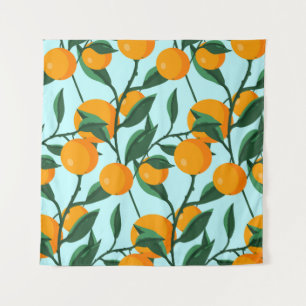 Tapete De Parede oranges on leaf branches seamless pattern, citrus