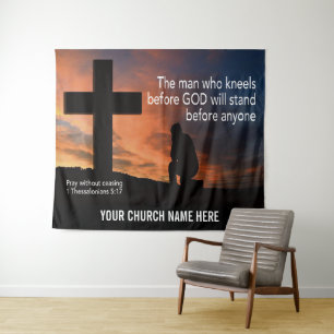 Tapete De Parede ORE SEM CESSAR Arte para Parede de Igreja Cristã