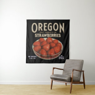 Tapete De Parede Oregon Strawberries label impressão de 1930