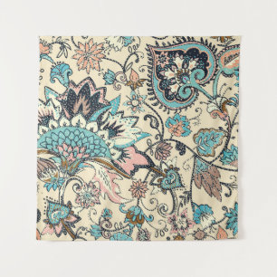 Tapete De Parede Oriental Paisley: Elegância Têxtil Estilizada.