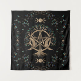 Tapete De Parede Ornamento da Lua do Pentagrama