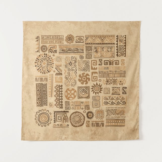 Tapete De Parede Ornamento feito à mão étnico (Frente)