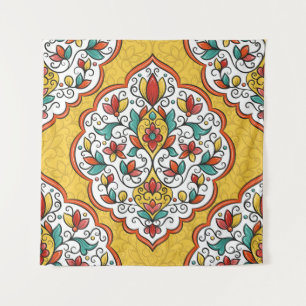 Tapete De Parede Ornamento Floral: Motivos Turcos Indianos.