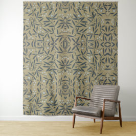 Tapete De Parede Ornate floral pattern with dark blue vines 