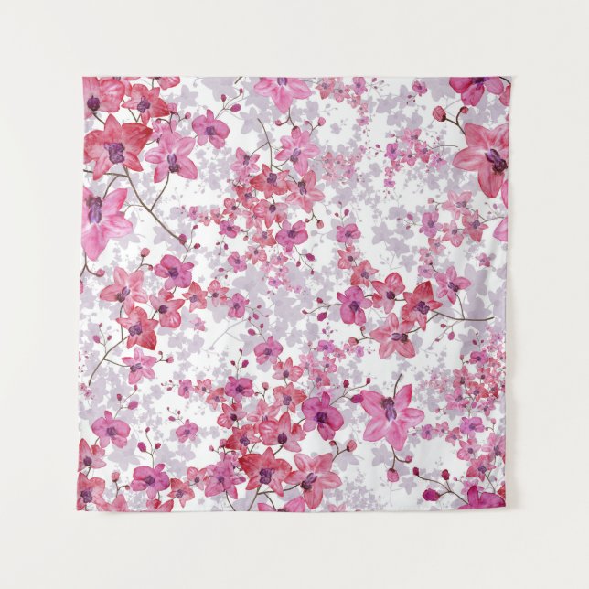 Tapete De Parede Orquídea: beleza vermelha singular. (Frente)