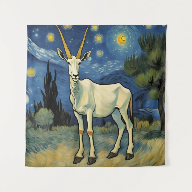Tapete De Parede Oryx numa noite estrelada (Frente)