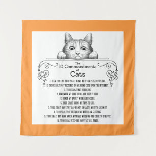 Tapete De Parede Os 10 mandamentos dos gatos engraçados