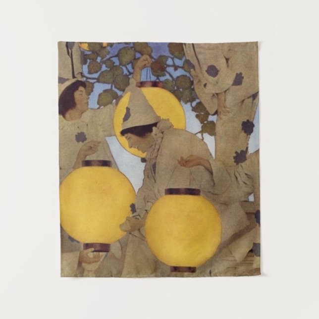 Tapete De Parede Os Portadores de Lanterna - Maxfield Parrish (Frente)