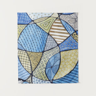 Tapete De Parede Otorta de Arte Neurográfica Azul e Verde