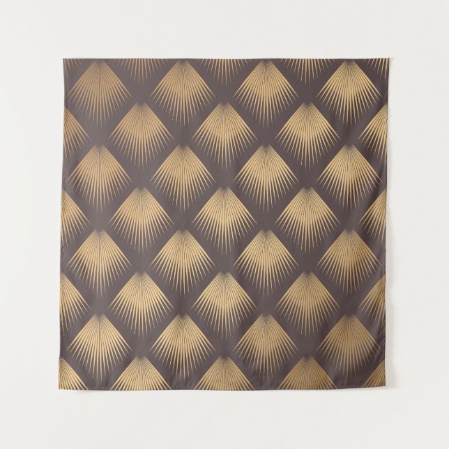 Tapete De Parede Ouro de Art Deco: Minimalístico sem costura (Frente)