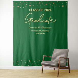Tapete De Parede Ouro Verde Turma de 2024 pano de fundo formatura P