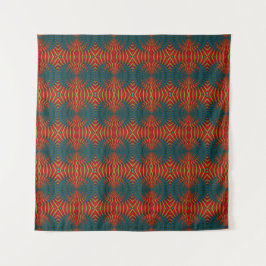 Tapete De Parede Ousado Abstrato Hippie Legal Vermelho Azul Étnico
