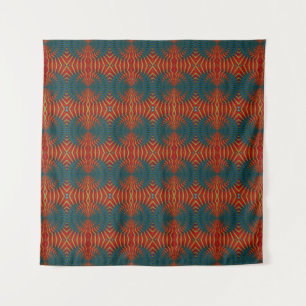 Tapete De Parede Ousado Abstrato Hippie Legal Vermelho Azul Étnico