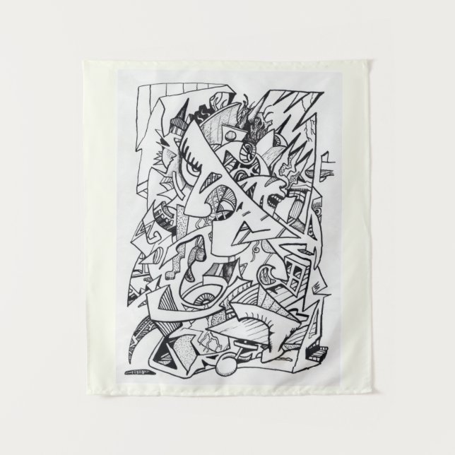 Tapete De Parede Outros planetas aqui, desenho de tinta, (Frente)