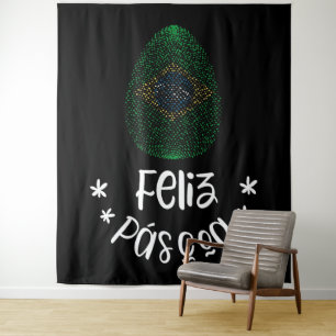 Tapete De Parede Ovos de felz pascoa e Páscoa com bandeira brasilei