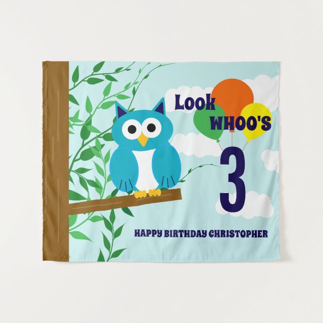 Tapete De Parede Owl Birthday (Frente (Horizontal))