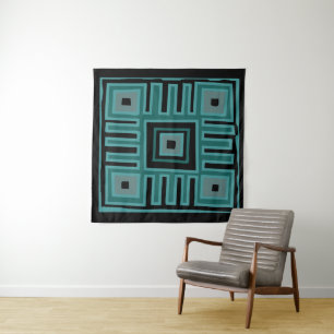 Tapete De Parede padrão abstrato africano moderno em tela