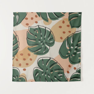Tapete De Parede padrão abstrato boho monstera. PA sem costura mode
